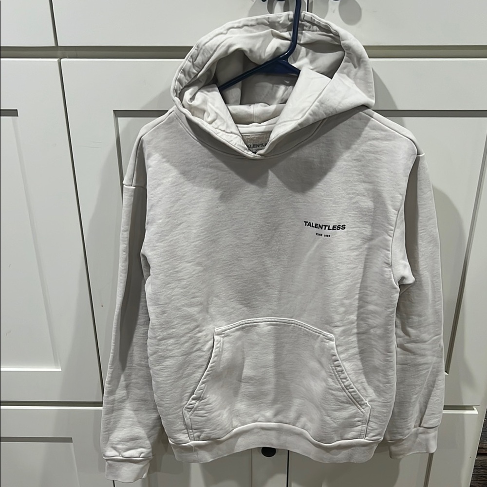 Talentless WOMENS CIRCLE LOGO HOODIE in Bone color. - Picture 4 of 7